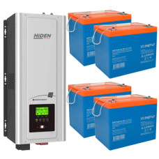Комплект ИБП Hiden Control HPS30-6048 (6 кВт) + 4 АКБ Энергия 75 А·Ч Комплект ИБП Hiden Control HPS30-6048 (6 кВт) + 4 АКБ Энергия 75 А·Ч
