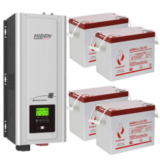 Комплект ИБП Hiden Control HPS30-6048 (6 кВт) + 4 АКБ Рубин 75 А·Ч Комплект ИБП Hiden Control HPS30-6048 (6 кВт) + 4 АКБ Рубин 75 А·Ч